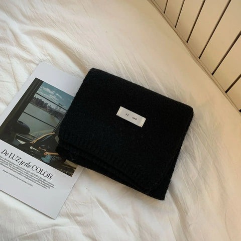 Winter Cashmere Blend Scarf Women Warm Thicken Luxury Shawl Wraps Female Warm Thick Wool Neckerchief Blankets Women Solid Colors