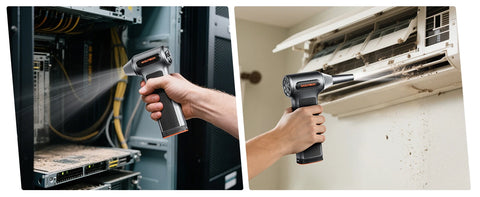 WOLFBOX MF200 Electric Air Duster Air Blower-320g Wind Pressure, Rechargeable 3-Gear Brushless Motor for Car/PC/Home/Outdoor