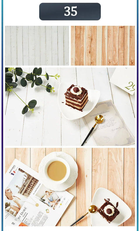 Marble Photography Backdrops 57*87CM 2 Sided Wood Grain Photo Background Wallpaper Studio Waterproof Products Photographic Props