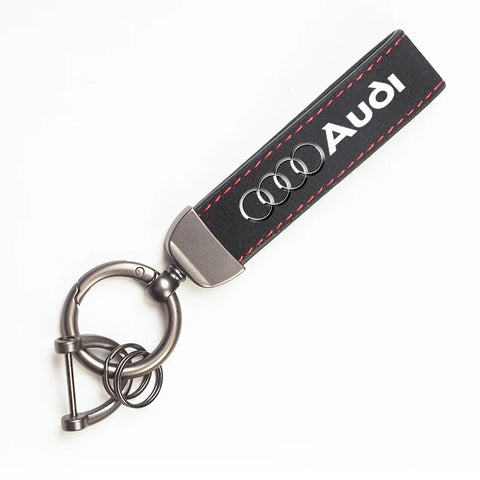 2025 Hot 1Pcs Car Styling Keychain Ring Suede Key Accessories For Audi Sline A1 A3 A4 A5 A6 A7 A8 Q2 Q3 Q5 Q7 Q8 TTS B6 B8 C5 B9