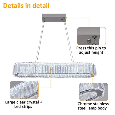 Modern Crystal Rings Led Chandelier Indoor Luxury Ceiling Lamp Dimming And Remote Control Pendan Lighting Chrome Lustre Fixtures