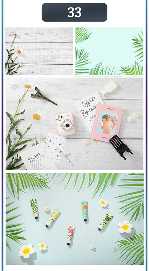 Marble Photography Backdrops 57*87CM 2 Sided Wood Grain Photo Background Wallpaper Studio Waterproof Products Photographic Props