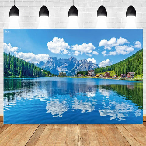 Nature Scenery Waterfall Mountain Water Backdrop Spring Landscape Window Summer Forest Jungle Background Photography Banner Prop