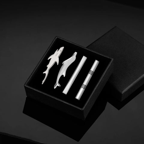 Tie Clip For Men Business Party Minimalist Tie Clips And Cufflinks To Man Shirt Gift Box Jewelry Men's Cuff Man Fashion Lawyer