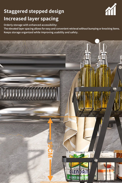 Multifunctional 2-Layers 3-Layers Fruit Basket Kitchen Living Room Dry Fruit Snacks Storage Rack Foldable Storage Save Space