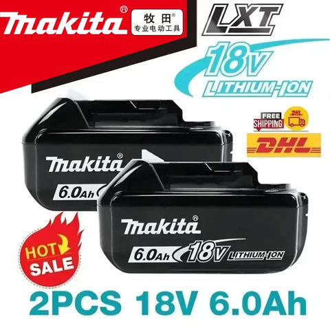 Makita 18V Battery 5Ah BL1850B Lithium ion Genuine Makita 18V Battery BL1850 BL1860 BL1860B BL1840B。