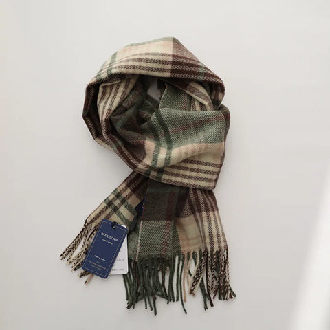 New Fashion Design Pure Wool Plaid Women Men Scarf British Classic Warm Couple Scarves High Quality Multicolored Tassel Muffler