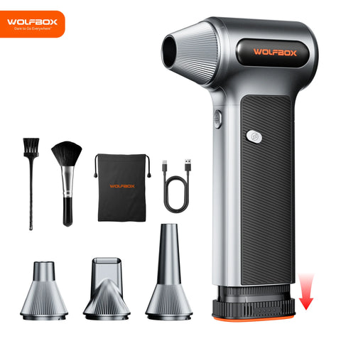 WOLFBOX MF200 Electric Air Duster Air Blower-320g Wind Pressure, Rechargeable 3-Gear Brushless Motor for Car/PC/Home/Outdoor