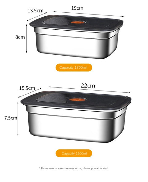 304 Stainless Steel Crisper, Lunch Box, Sealed Leak-proof Bento Box, Refrigerator Freezer Storage Box, Camping Lunch Box