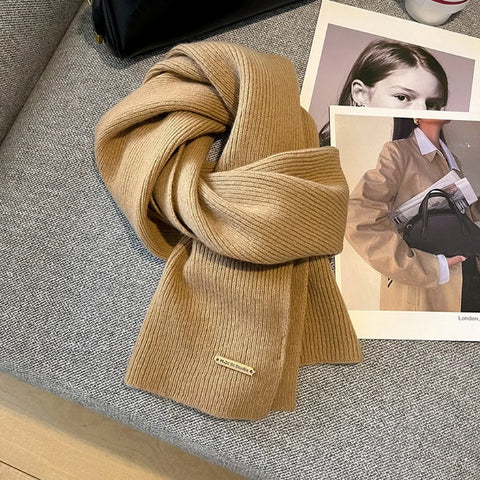 Winter Cashmere Blend Scarf Women Warm Thicken Luxury Shawl Wraps Female Warm Thick Wool Neckerchief Blankets Women Solid Colors