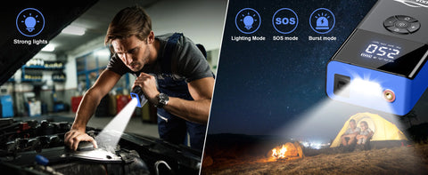 8000a Amp 180Psi Car Emergency Multifunction 12v Battery Booster Tire Inflator Super Compressor Jump Starter Power Bank Air Pump