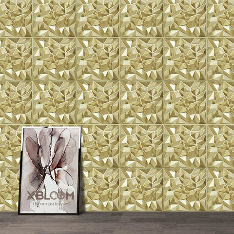 10pcs 30x30cm Champagne gold color 3D Wall Panel Shining Gold 3D Wall Sticker Wedding party background wall art Wood grain paper