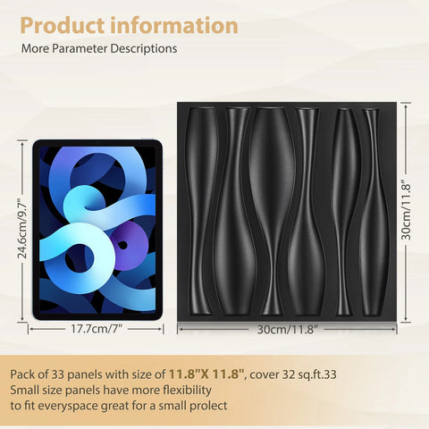 3D Wall Panels 30 Pack, 11.8" x 11.8" （29 Sq.ft) PVC Wall Panels, Glue Up Wall Decor for Living Room, Bedroom, Office