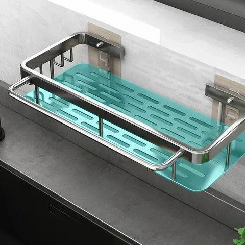 Aluminum Kitchen Sink Tray Suction Cup Wall-mounted Drain Storage and Organization With Rack Ready-to-attach Accessories Cabinet