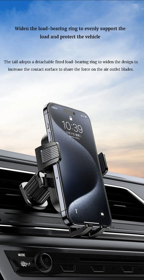 Flexible Cell Phone Holder Car, Phone Mount for Car Air Vent, Universal Auto Lock Car Phone Holder for iPhone Most Smartphone