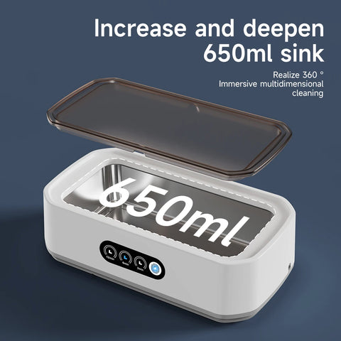 Ultrasonic Cleaner Machine Eyeglass 650ml Mini High-frequency Vibration Cleaning For Glasses Jewelry Denture Pacifier