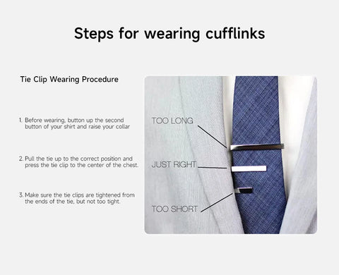 Tie Clip For Men Business Party Minimalist Tie Clips And Cufflinks To Man Shirt Gift Box Jewelry Men's Cuff Man Fashion Lawyer