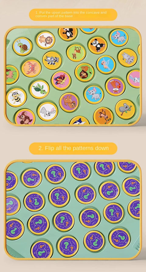 Animal Flip Chess Fun Memory Game Board Games Parent-Child Interactive Family Party Board Games Children Adult Social Table Game