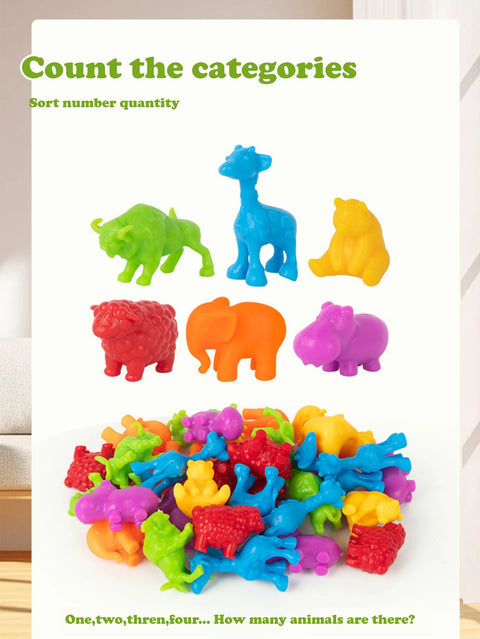 Animal series children's early education enlightenment counting toys teaching aids family cognitive classification toys