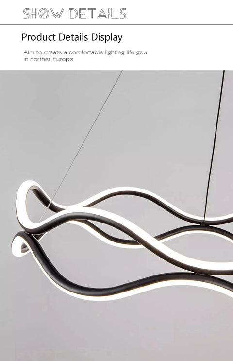 Modern Minimalist Restaurant Chandelier Nordic Luxury Living Room LED Ceiling Lamps Home Decor Designer Bedroom Hanging Lights