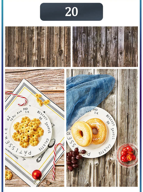 Marble Photography Backdrops 57*87CM 2 Sided Wood Grain Photo Background Wallpaper Studio Waterproof Products Photographic Props