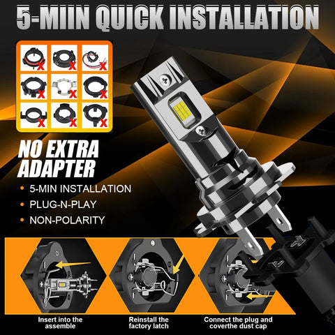 H7 H4 LED CANBUS Bulb 900000LM Super Bright 9003 HB2 6000K Led Light for Car Wireless Automobile Motorcycle Diode Headlight Lamp