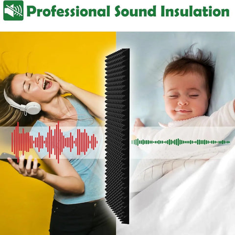 Cloududa 30x30x5cm 24pcs Studio Acoustic Foam Soundproof Effective Wedge Tiles Sound Insulation Absorption Treatment Panels