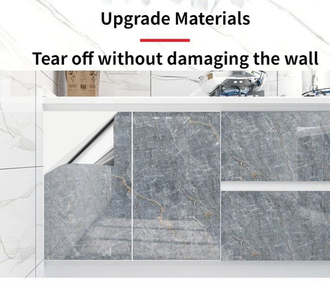 10M x 80CM Marble Self Adhesive Wallpaper Waterproof Oil Proof Kitchen Stickers Thermostability Decorative Film Home Decor