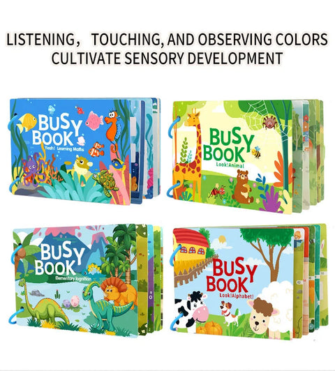 Busy Book for Toddlers Ages 2-6 Quiet Book Preschool Learning Activity Reusable Sticker & Velcro Matching Montessori Fine Mot