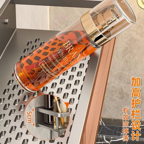 Wall-Mounted Storage Rack No-Drill Bathroom Vanity Shelf for Washroom Balcony Toilet - Organizer Shelf for Kitchen Bathroom