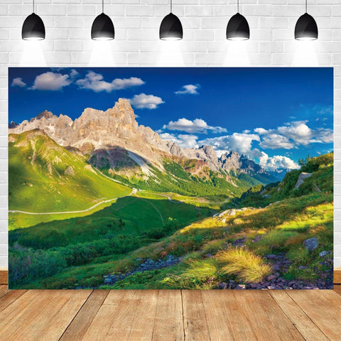 Nature Scenery Waterfall Mountain Water Backdrop Spring Landscape Window Summer Forest Jungle Background Photography Banner Prop