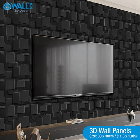 30cm Decorative 3D Wall Panel wave Diamond Design Not self-adhesive plastic tile 3D wall sticker living room Bathroom wall paper