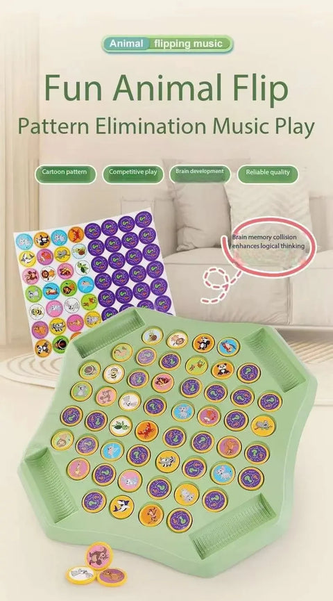 Animal Flip Chess Fun Memory Game Board Games Parent-Child Interactive Family Party Board Games Children Adult Social Table Game