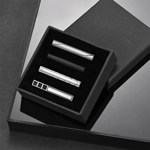 Tie Clip For Men Business Party Minimalist Tie Clips And Cufflinks To Man Shirt Gift Box Jewelry Men's Cuff Man Fashion Lawyer