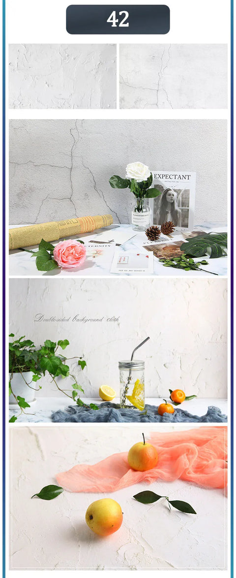 Marble Photography Backdrops 57*87CM 2 Sided Wood Grain Photo Background Wallpaper Studio Waterproof Products Photographic Props