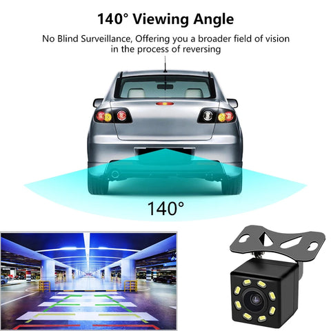 Car Rear View Camera 4/8/12 LED Night Vision Reversing Wide-angle Waterproof HD Reversing Image Universal Support Display