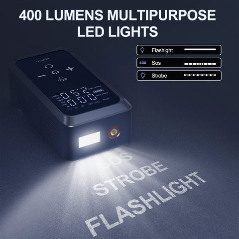 Car Jump Starter Air Pump Power Bank Lighting Portable Air Compressor 4 In 1 Cars Battery Starters Starting Auto Tyre Inflator