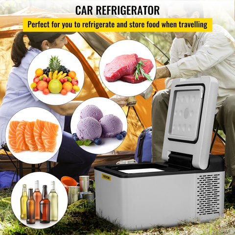 SucceBuy 9L 15L Car Refrigerator Portable Compressor Fridge Freezer Cooler 12V/24V DC 110-240V AC RV Travelling Camping Fishing