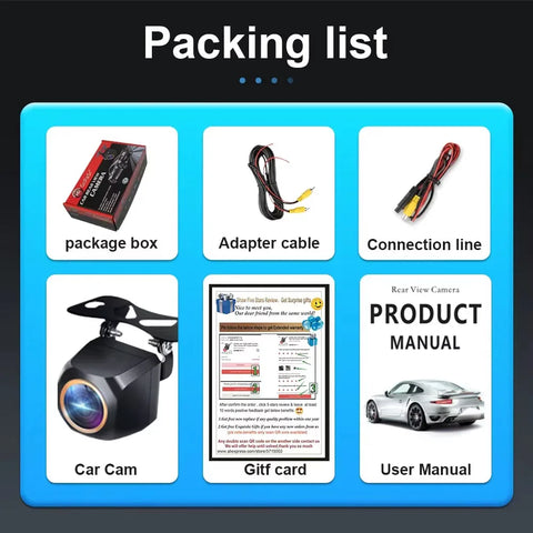 AHD 1920x1080P Car Rear View Camera 200° for Fisheye Golden Lens Full HDR Night Vision Vehicle back car reversing Front Camera