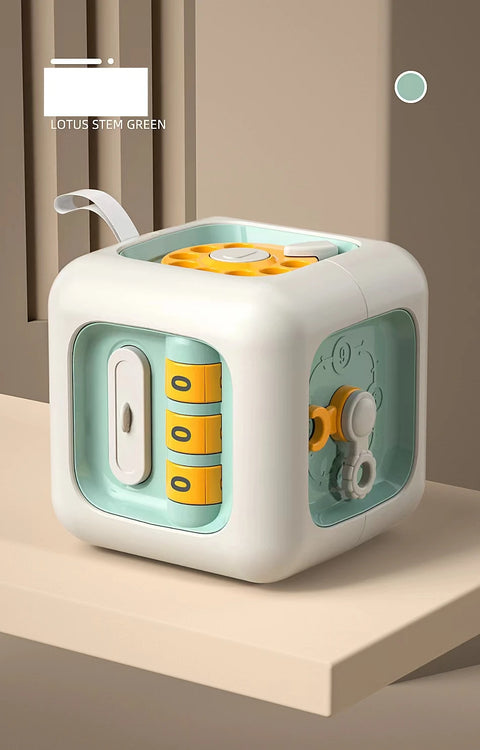 6 in 1 Montessori Educational Toys Sensory Busy Board Baby Practice Skills Drawer Cube Fidget Educational Toys for Girl Boy