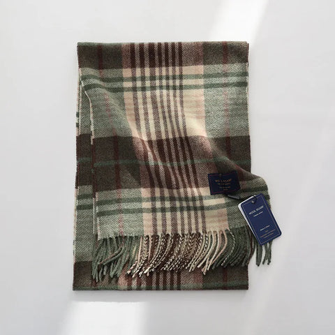 New Fashion Design Pure Wool Plaid Women Men Scarf British Classic Warm Couple Scarves High Quality Multicolored Tassel Muffler