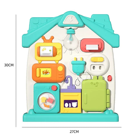 Baby Sensory Busy Board Montessori Toys Music Lights Switch Multifunction Travel Play Early Educational Activities Toy for Kids