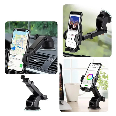 3-IN-1 Dashboard Windshield Air Vent Holder for Car, Automobile Cell Phone Accessories, Auto Cellphone Support Fit All IPhone
