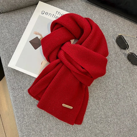 Winter Cashmere Blend Scarf Women Warm Thicken Luxury Shawl Wraps Female Warm Thick Wool Neckerchief Blankets Women Solid Colors