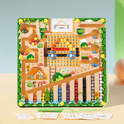 Magnetic Montessori Color And Number Maze Wooden Fine Motor Skills Toys Educational Preschool Learning Activities for Ages 3-5