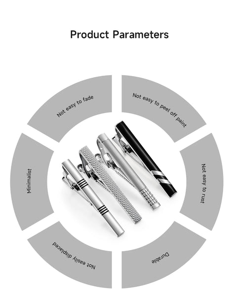 Tie Clip For Men Business Party Minimalist Tie Clips And Cufflinks To Man Shirt Gift Box Jewelry Men's Cuff Man Fashion Lawyer