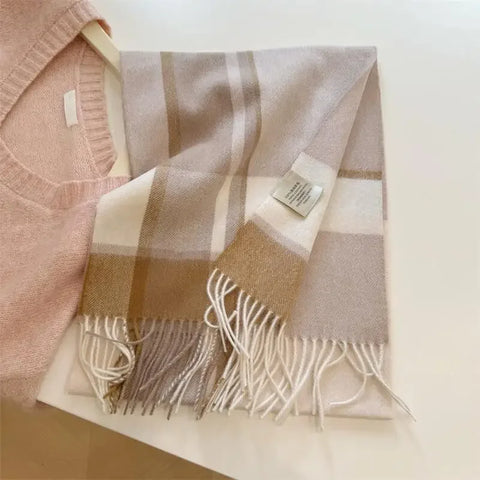 High Quality 100% Wool Scarf Men Female Fashion Classic Soft Cashmere Muffler Women Warm Thermal Shawl Outside Autumn Winter Men