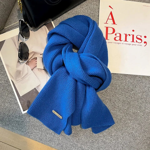 Winter Cashmere Blend Scarf Women Warm Thicken Luxury Shawl Wraps Female Warm Thick Wool Neckerchief Blankets Women Solid Colors