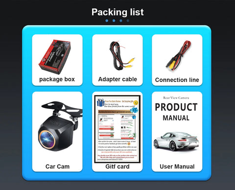 AHD 1920x1080P Car Rear View Camera 200° for Fisheye Golden Lens Full HDR Night Vision Vehicle back car reversing Front Camera