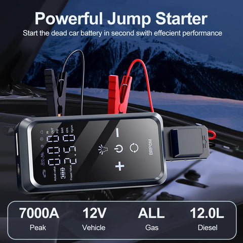 Car Jump Starter Air Pump Power Bank Lighting Portable Air Compressor 4 In 1 Cars Battery Starters Starting Auto Tyre Inflator